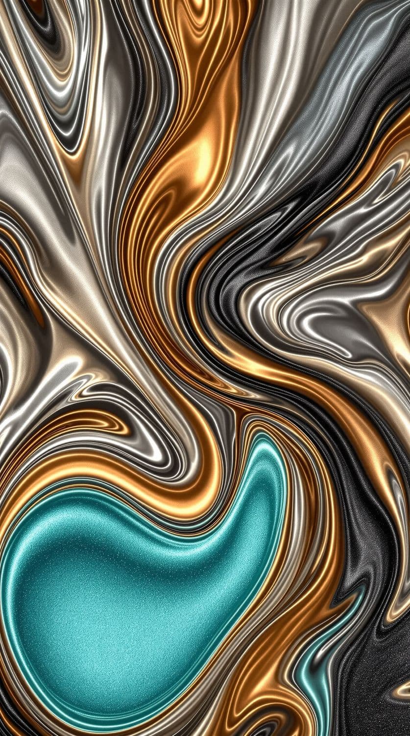 Platinum and Aquamarine Flow