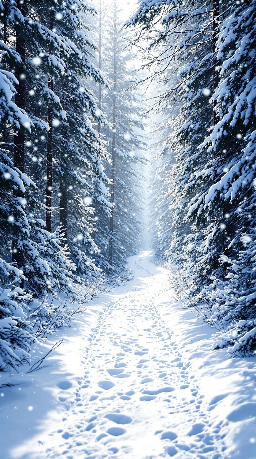 Tranquil Winter Forest Pathway
