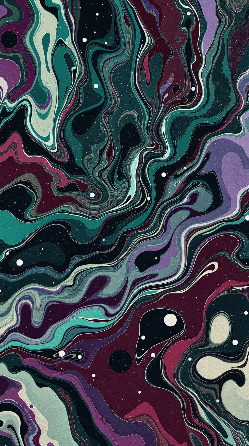 Emerald and Crimson Swirl