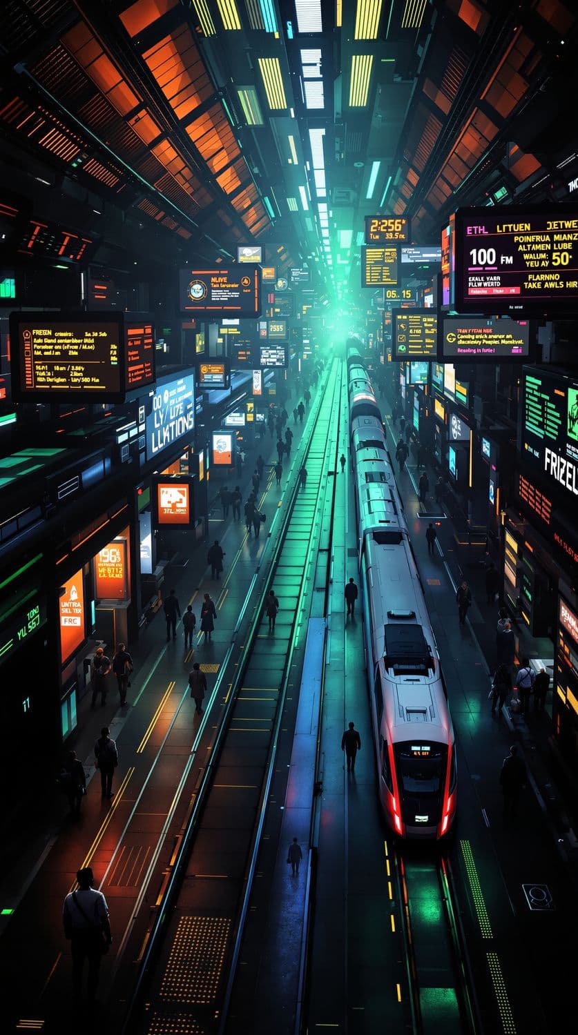 Cyberpunk Train Station
