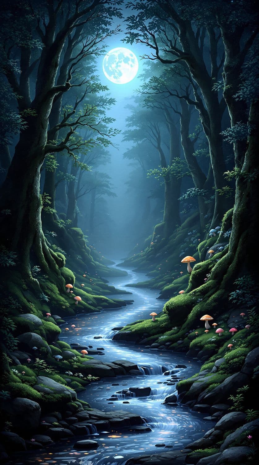 Moonlit Enchanted Forest