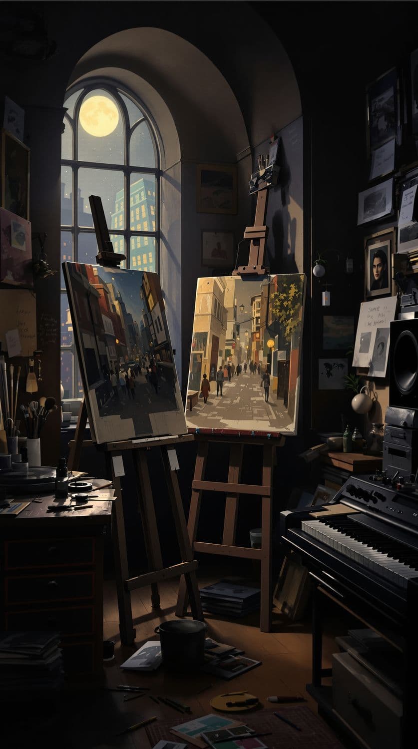 Moonlit Artist's Studio