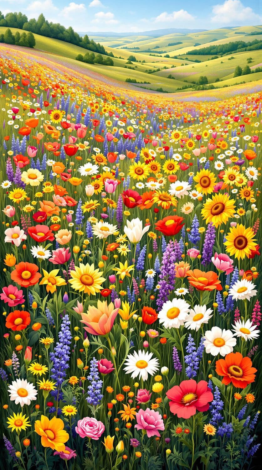 Sunlit Wildflower Meadow