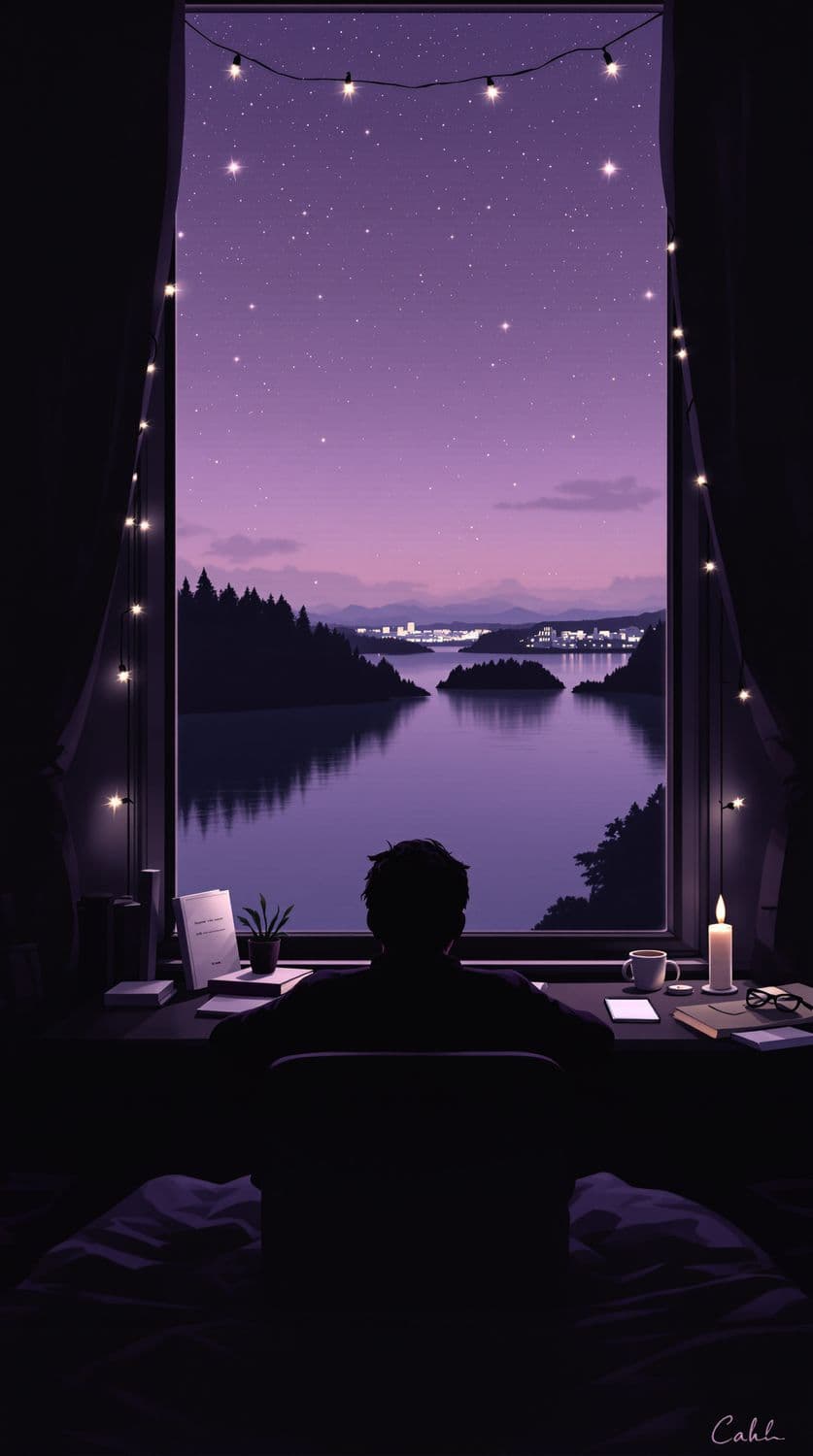 Twilight Serenity in a Bedroom