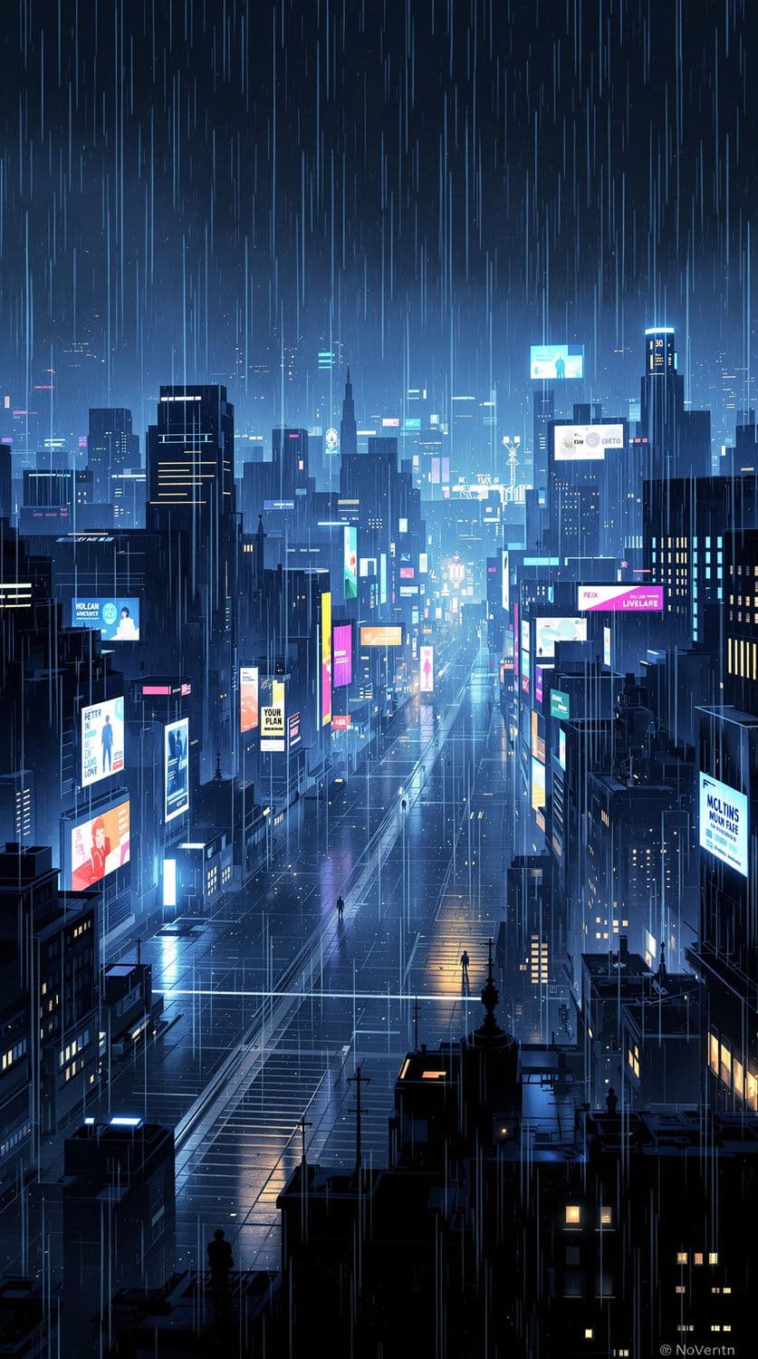 Futuristic Rainy Night