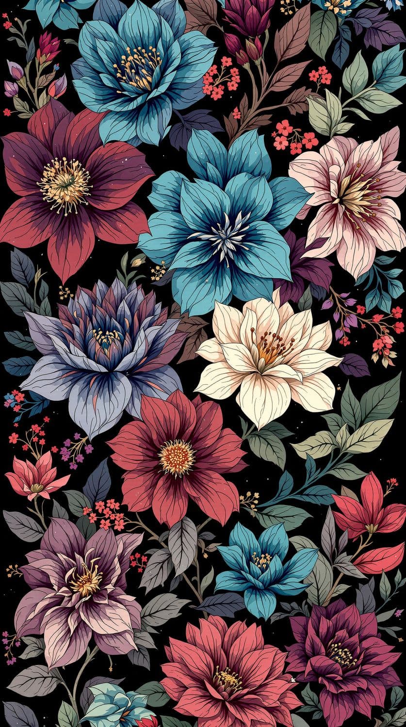 Exotic Midnight Blooms