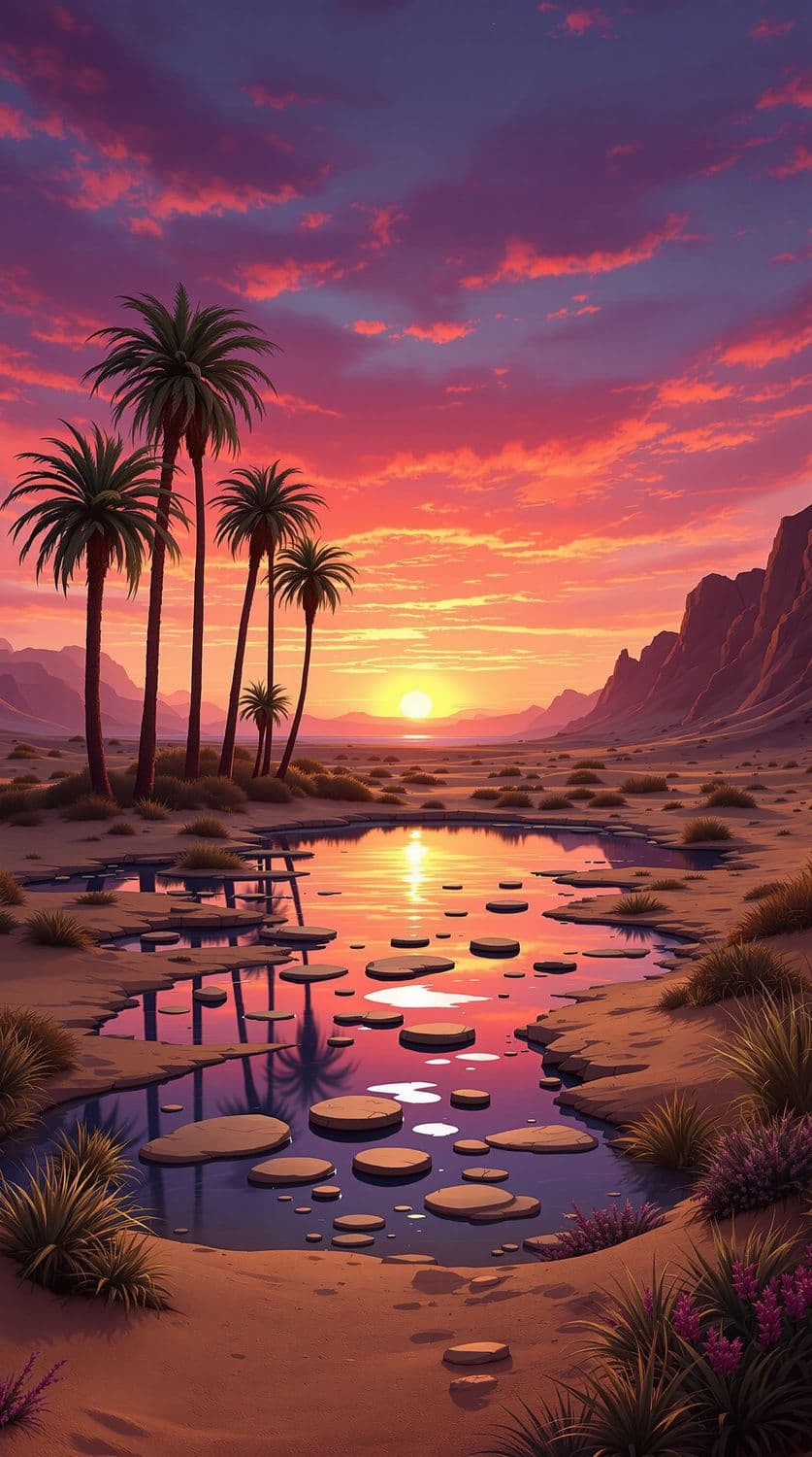 Dusk at the Desert Oasis