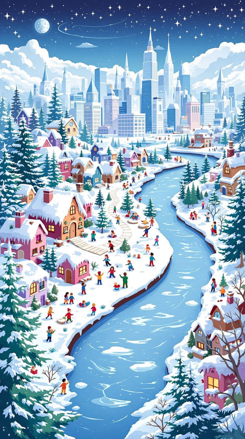 Winter Wonderland Cityscape