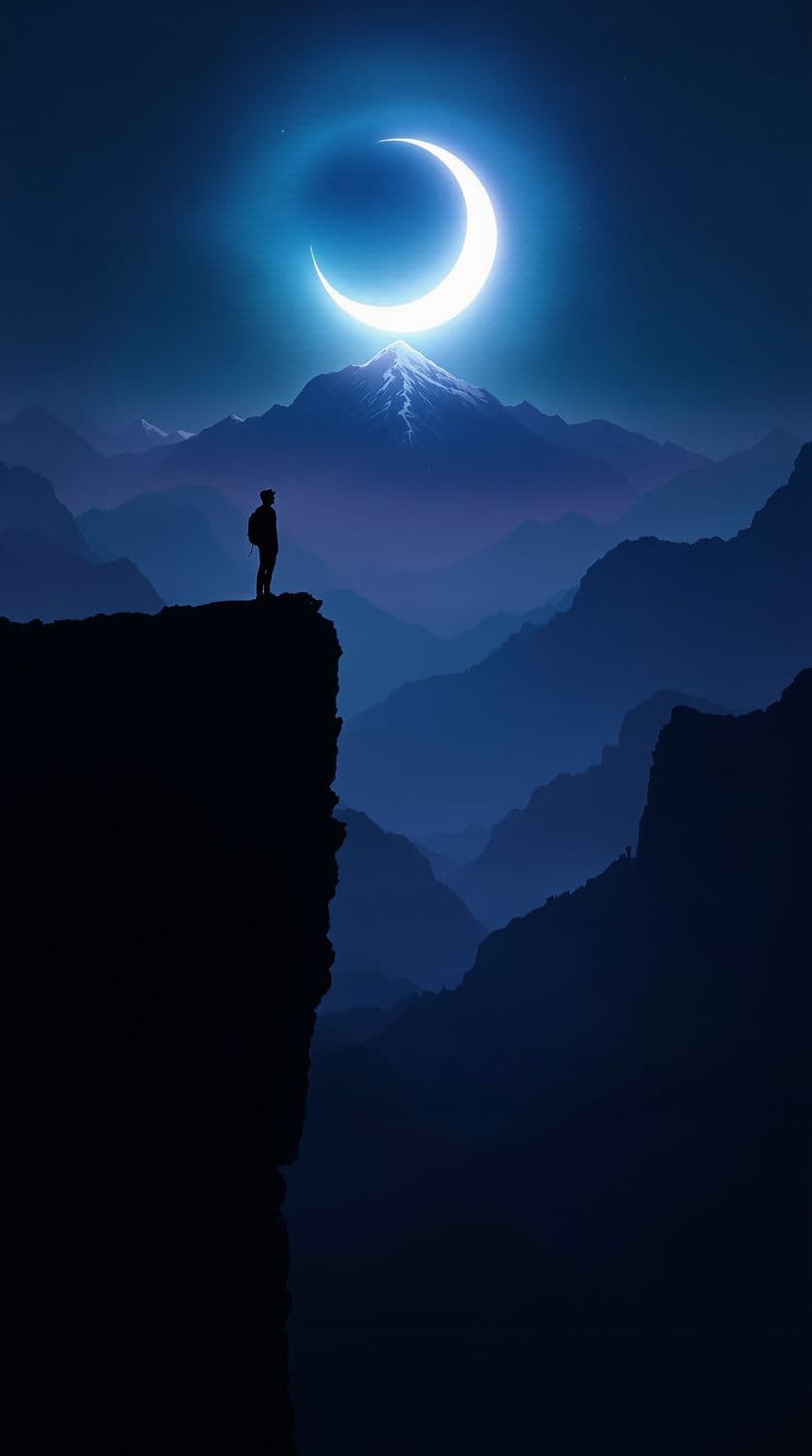 Moonlit Mountain Wanderer