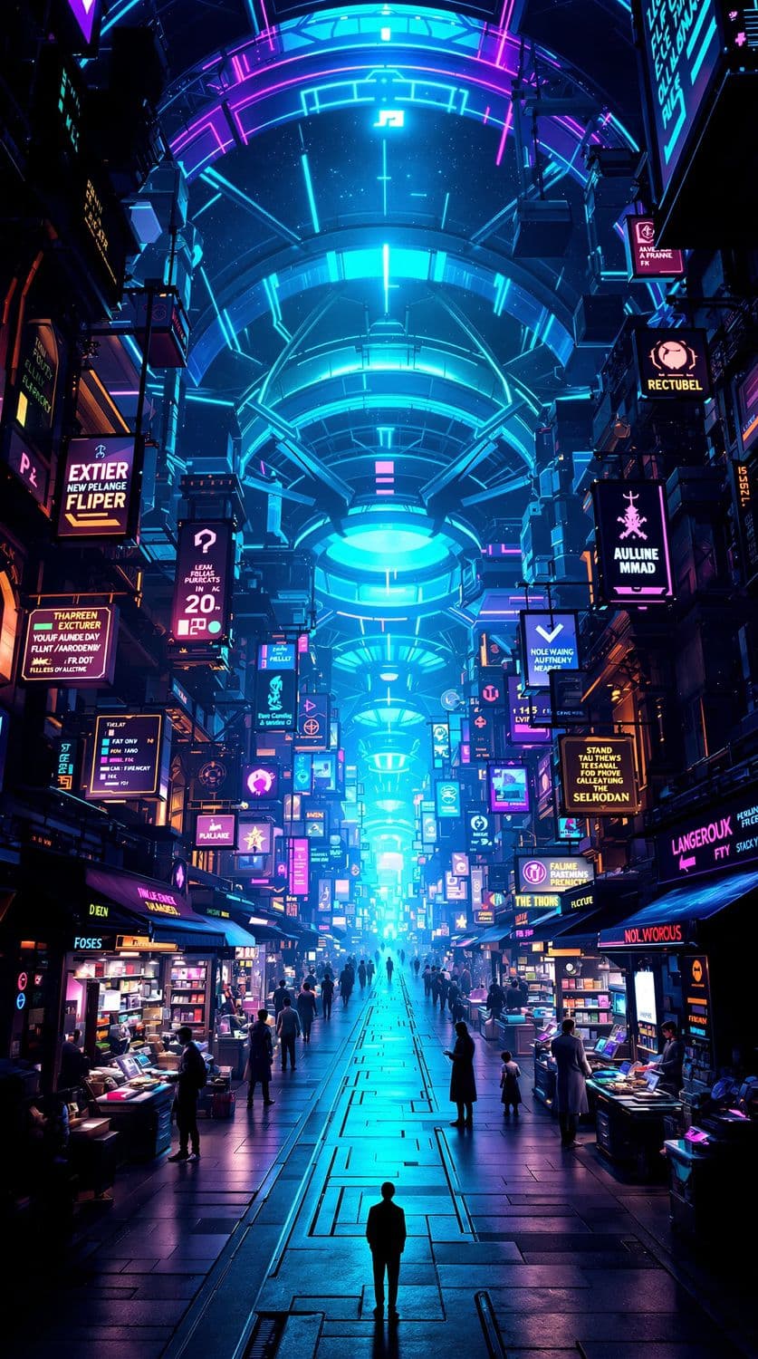 Neon Futuristic Marketplace