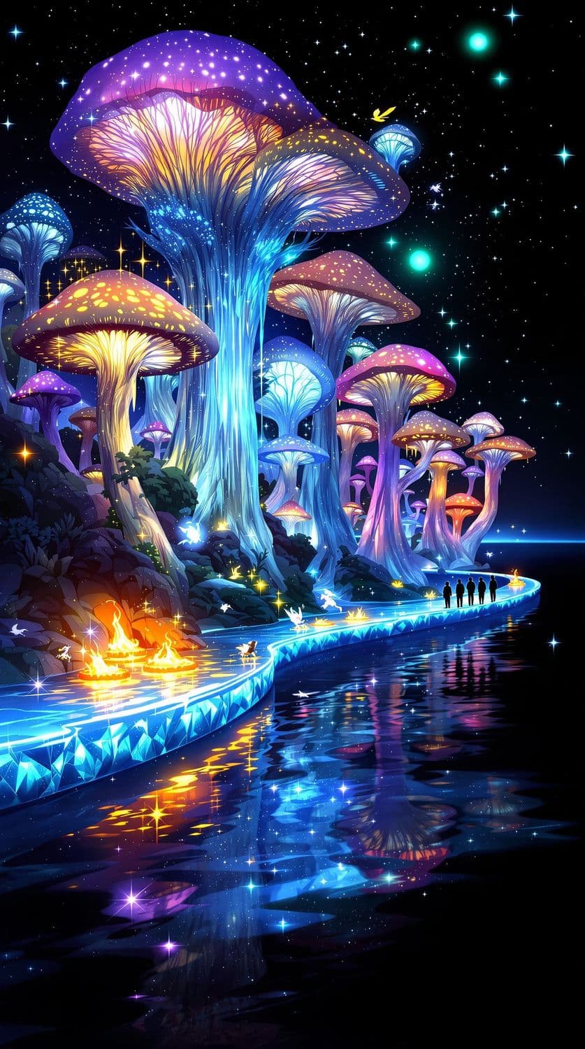 Luminescent Mushroom Lake