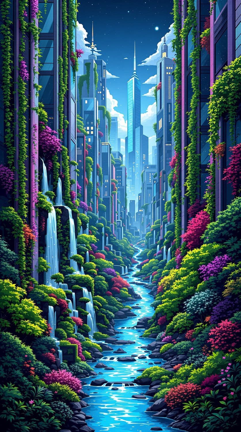 Urban Oasis at Dusk