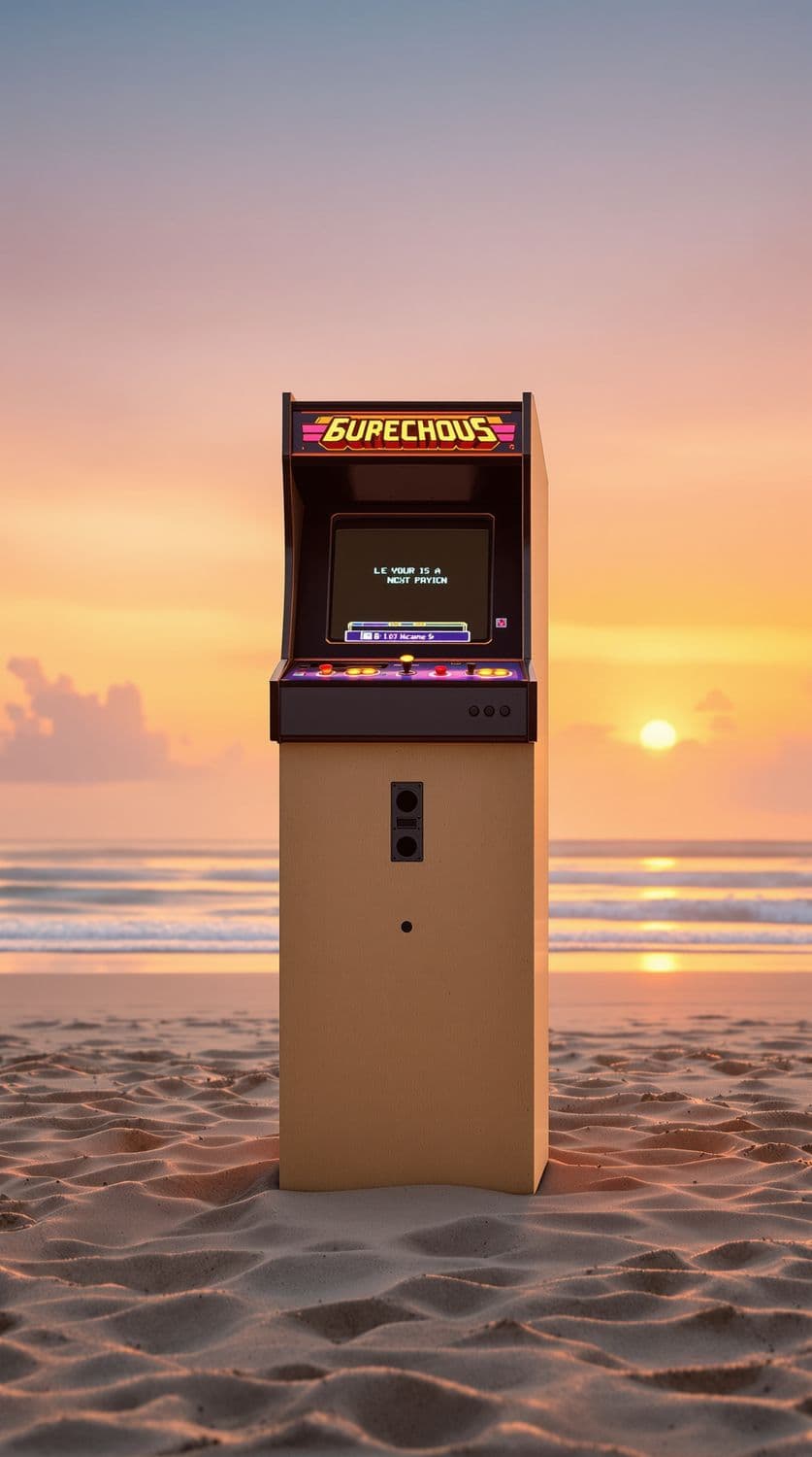 Arcade Machine on Sunset Beach