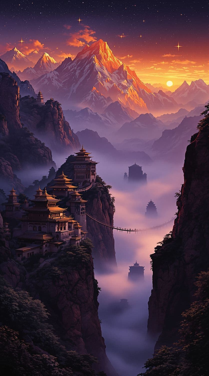 Twilight at the Tibetan Monastery