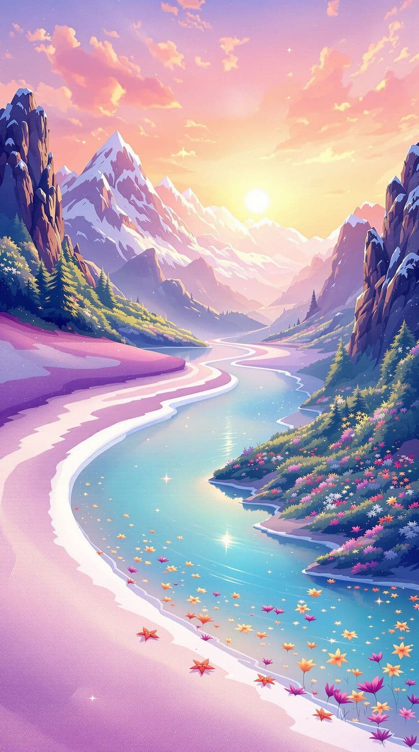 Whimsical Mountain Sunrise