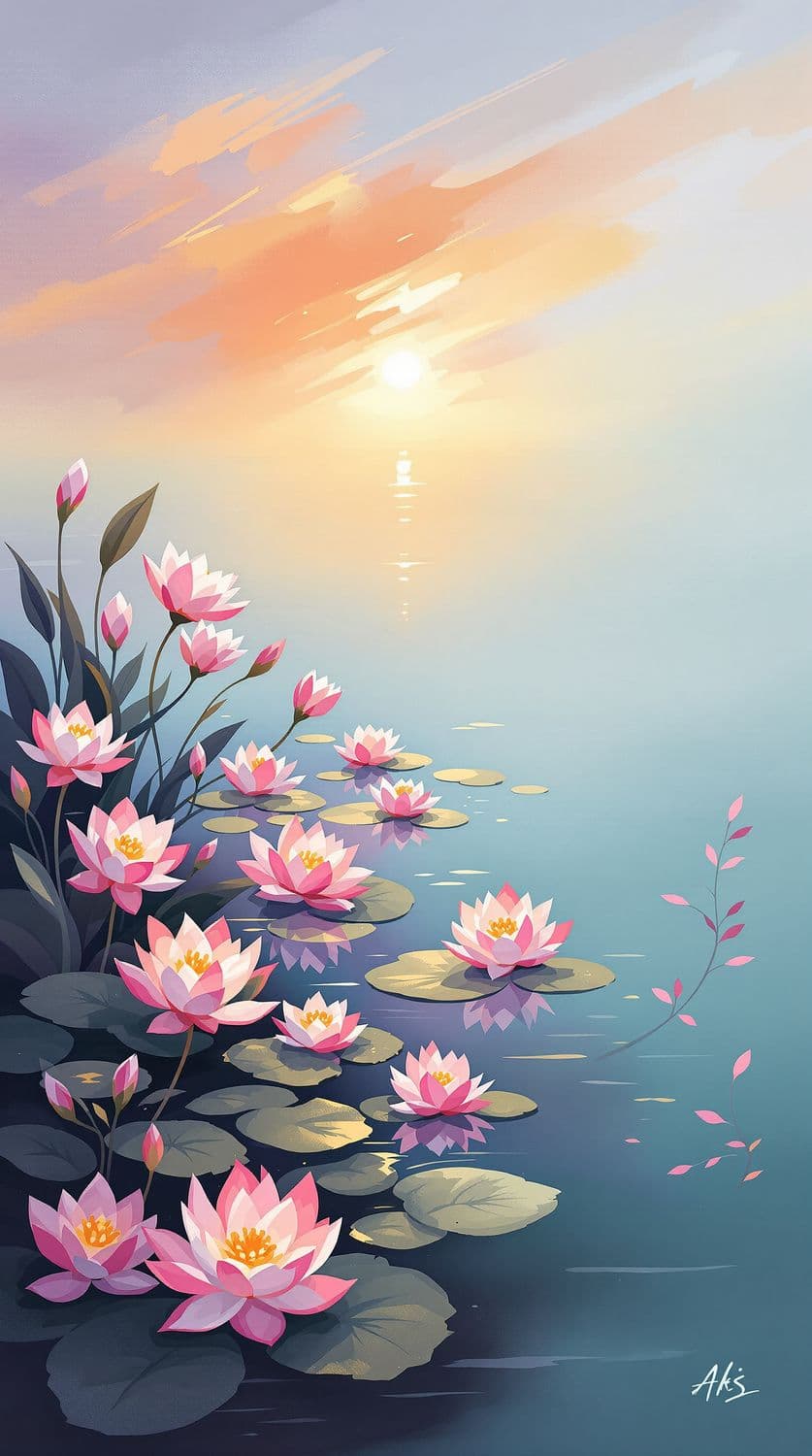 Sunrise Over Lily Lake