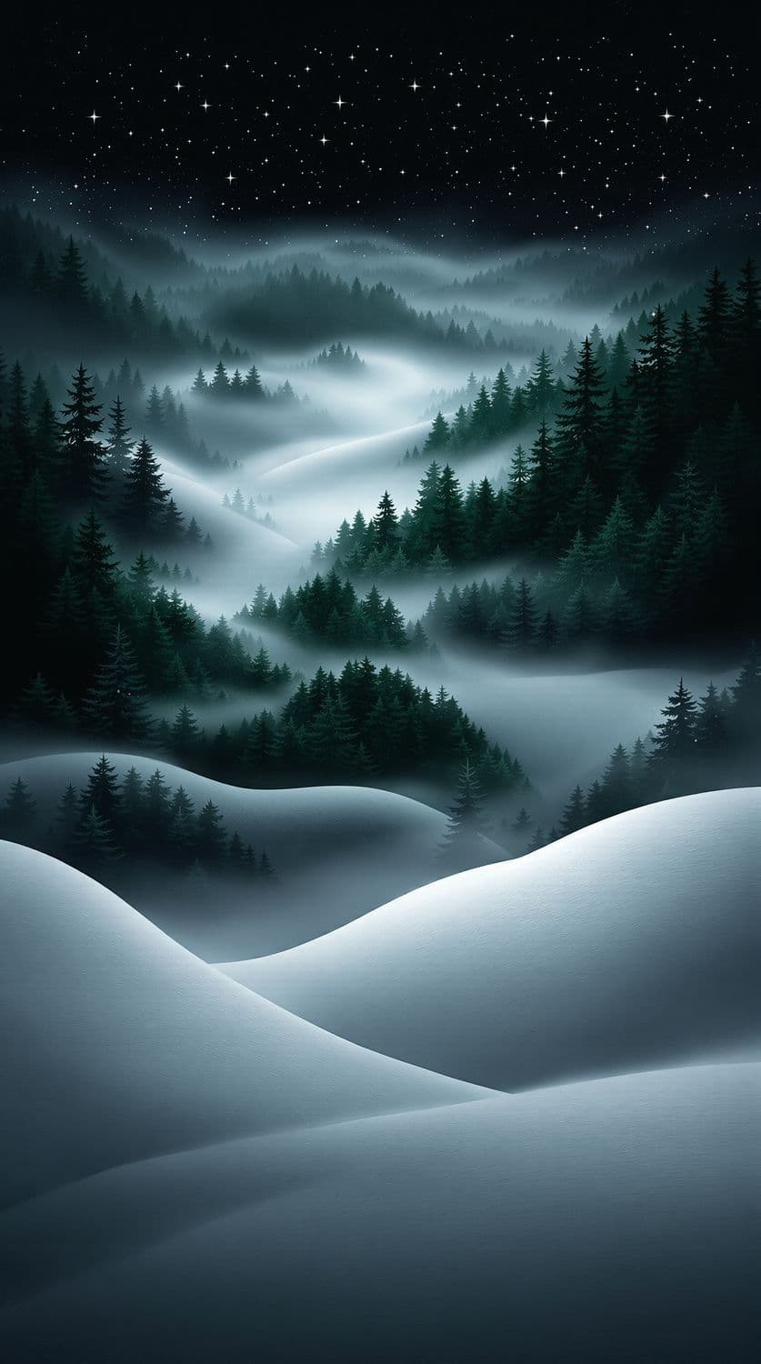 Twilight Mist in the Forest