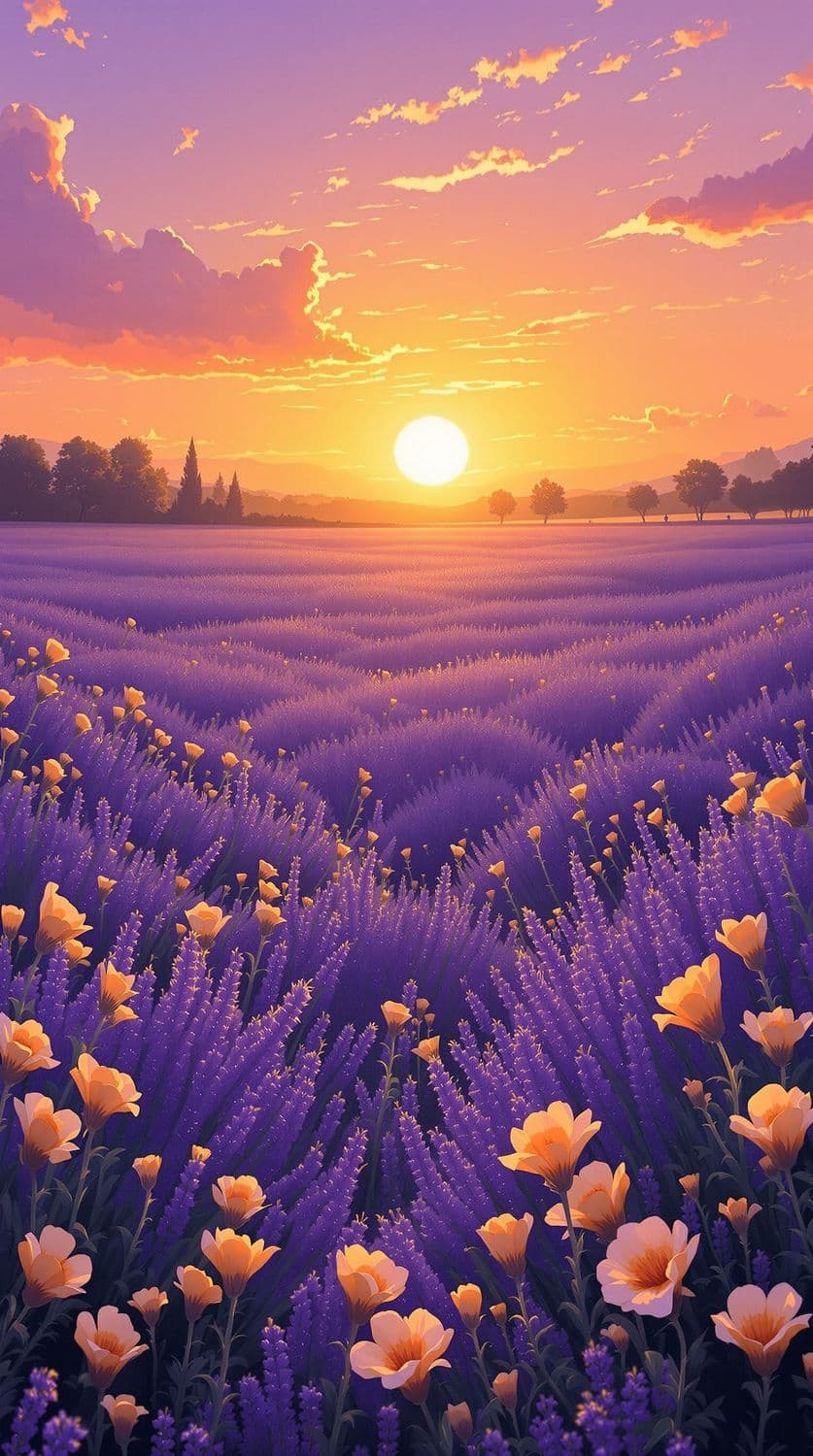 Lavender Sunset Dreamscape