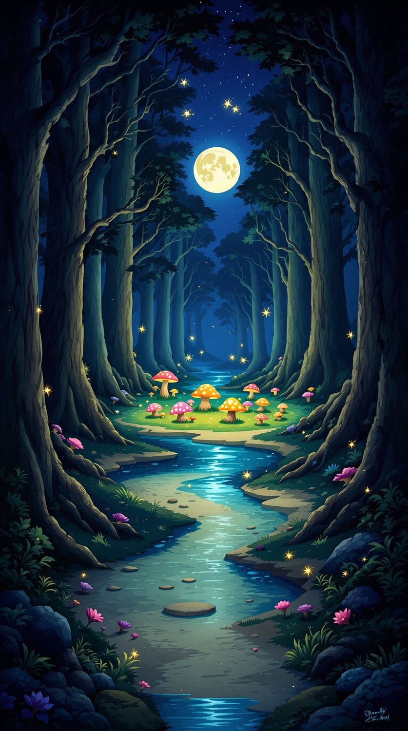 Moonlit Enchanted Forest