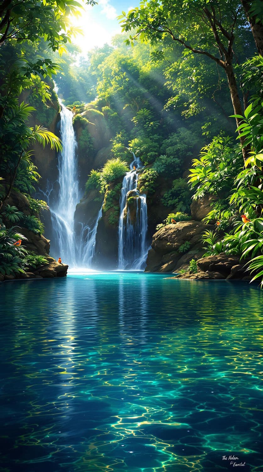 Rainforest Waterfall Oasis