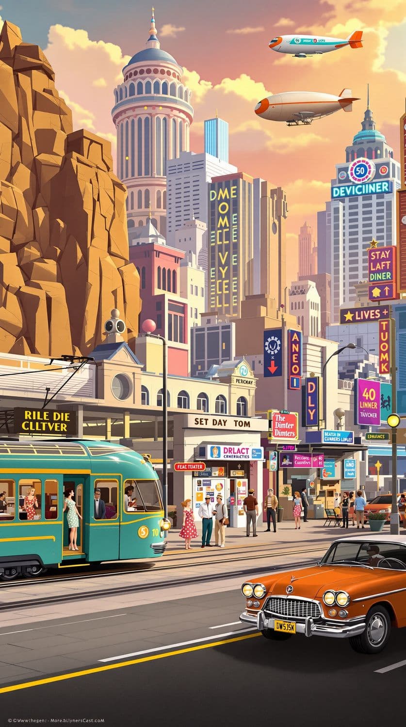 Retro-Futuristic City Tram