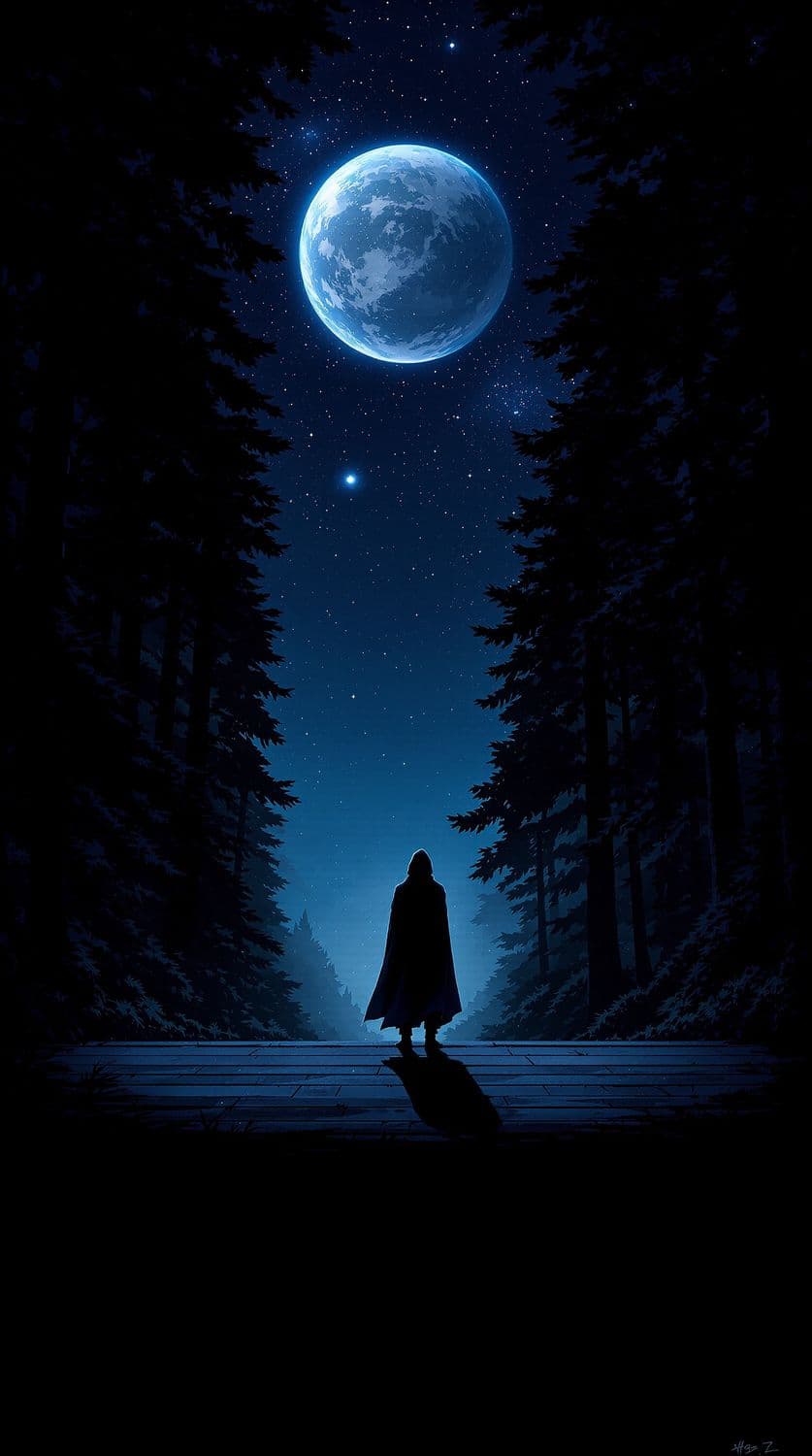 Stargazer at the Forest's Edge