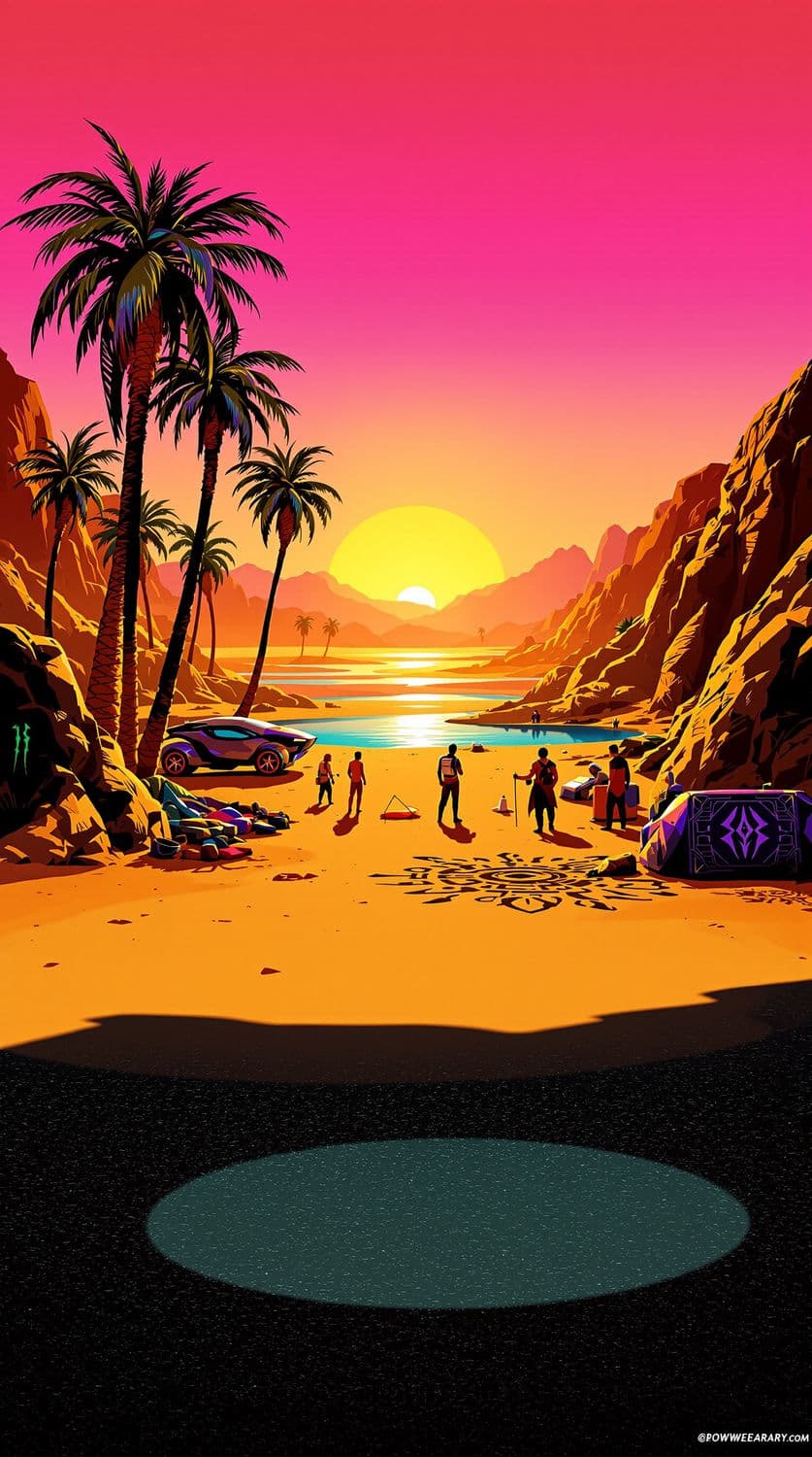 Futuristic Desert Oasis at Dawn