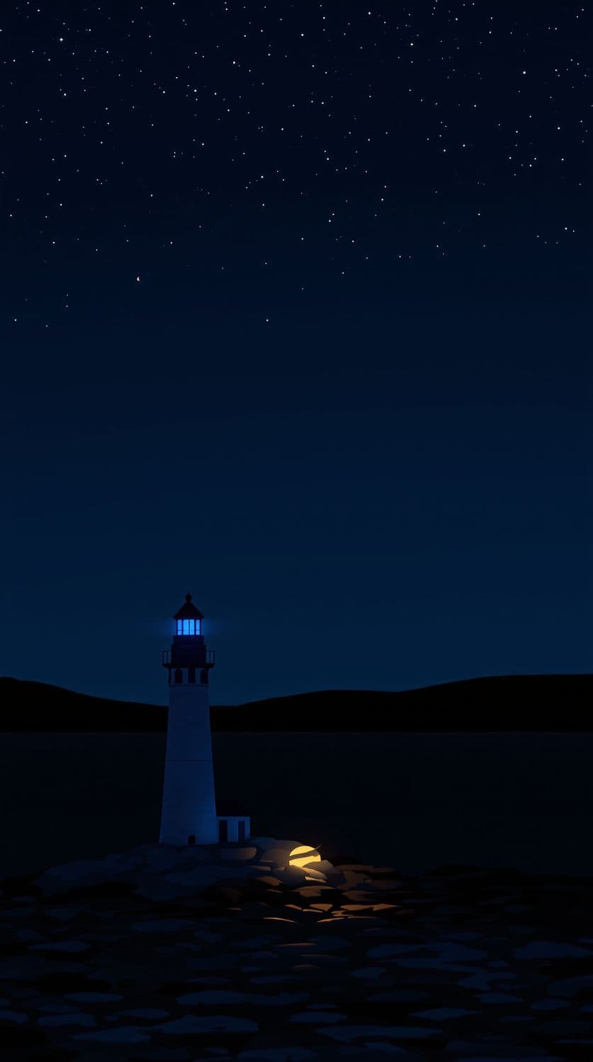 Coastal Night Lighthouse