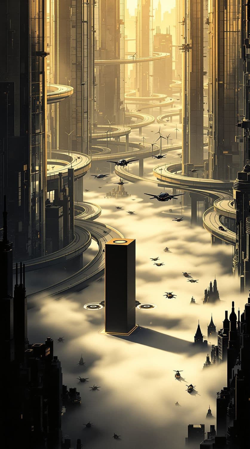 Golden Hour in a Futuristic City