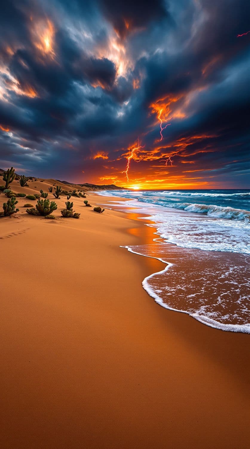 Desert Storm at Sunset