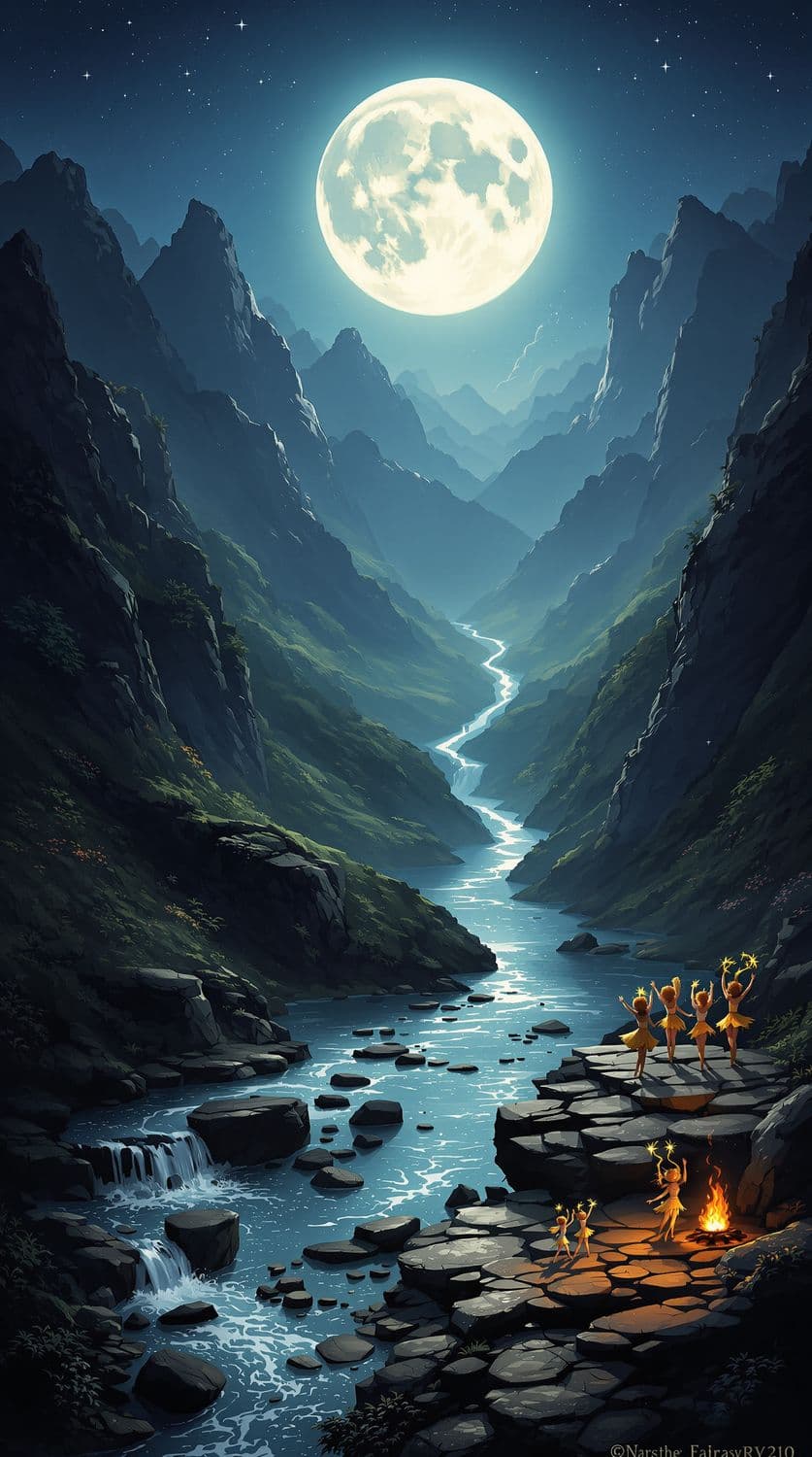 Moonlit Valley of Dreams