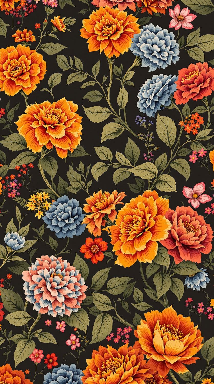 Charcoal Marigold Symphony