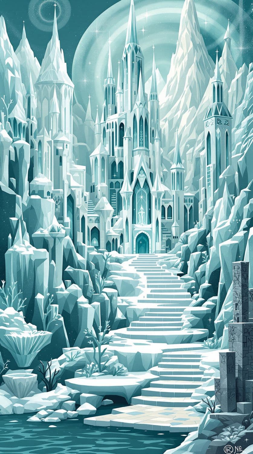 Icy Crystal Cityscape