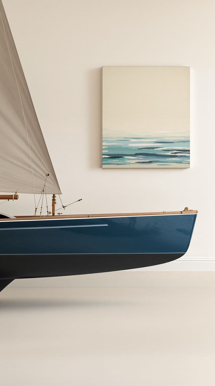 Timeless Sailboat and Abstract Seascape