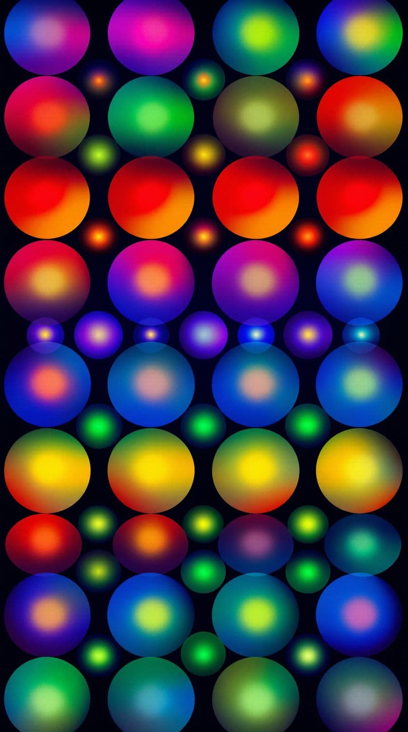 Glowing Spheres on Dark Blue