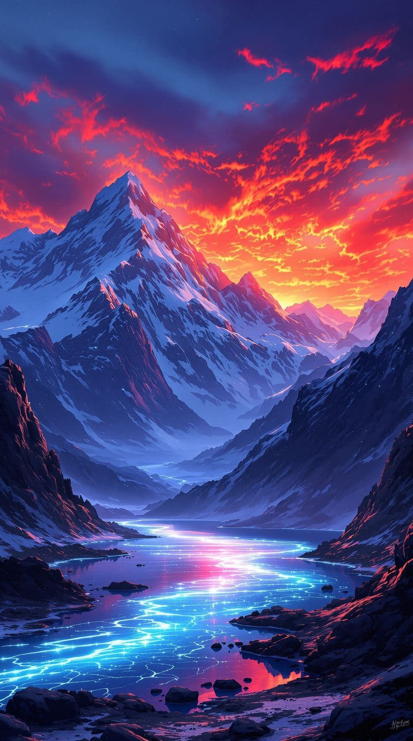 Sunset Over Majestic Peaks