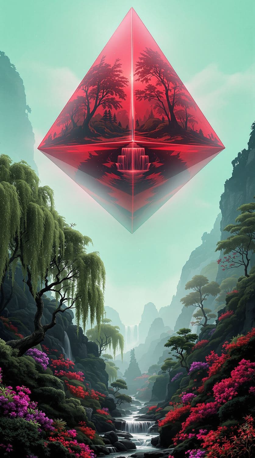 Mystical Red Tetrahedron Valley