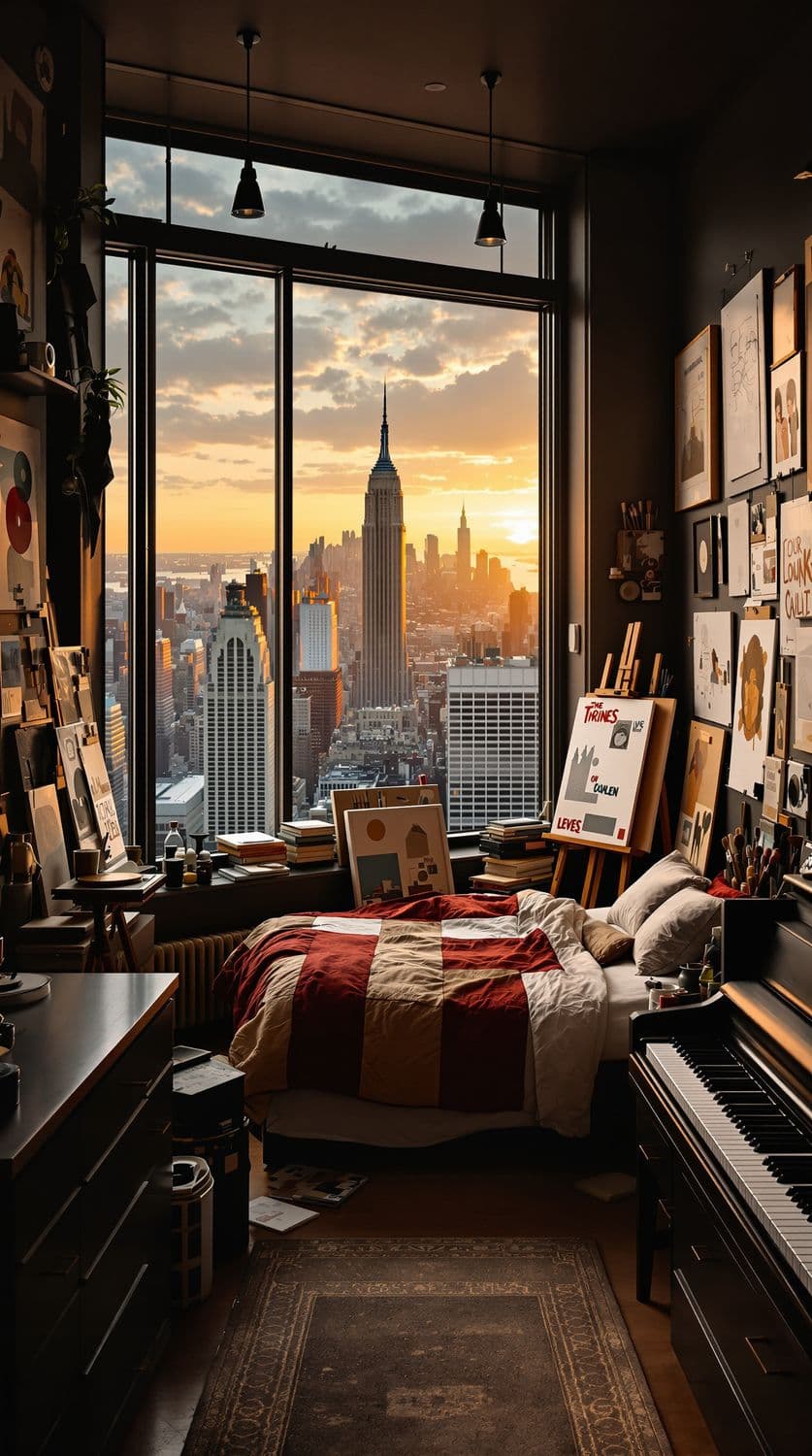Artistic Loft with Cityscape