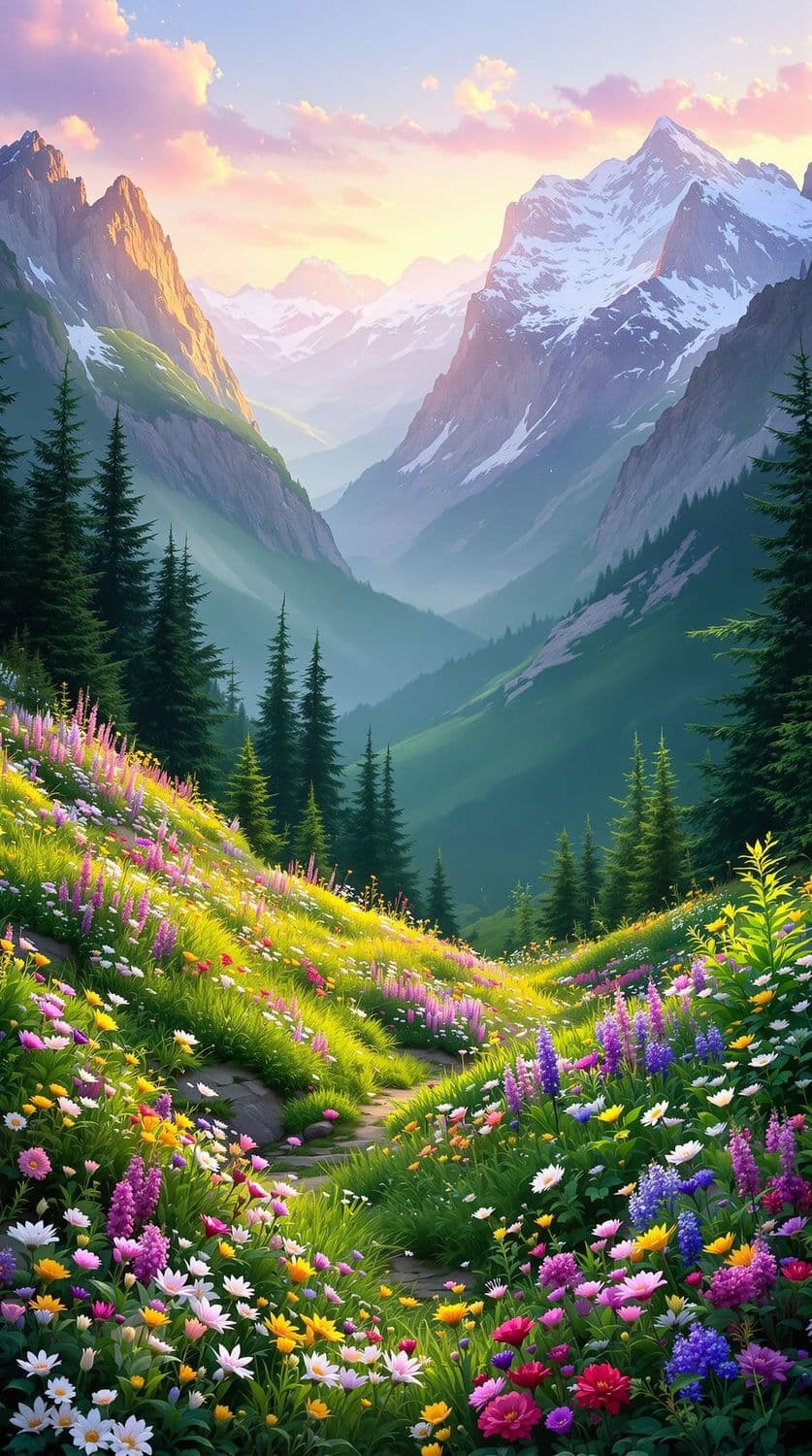 Dawn in the Mountain Meadow