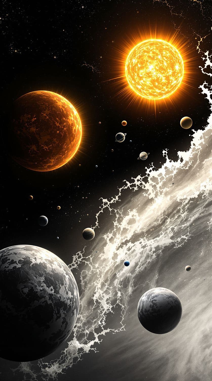 Binary Star System with Orbiting Planets