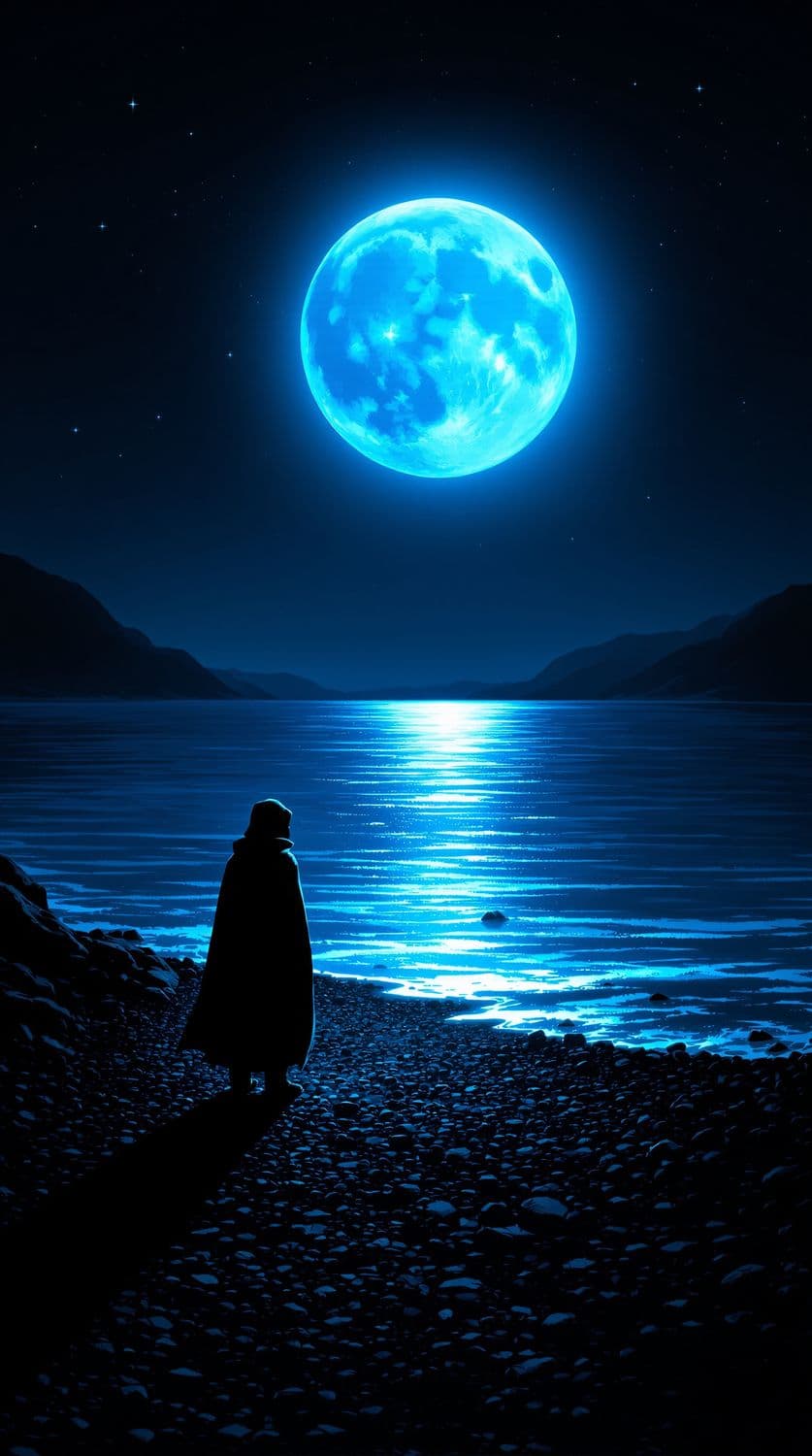 Wanderer's Moonlit Reflection