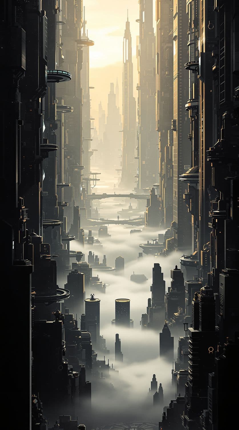 Sunset Over Future Metropolis