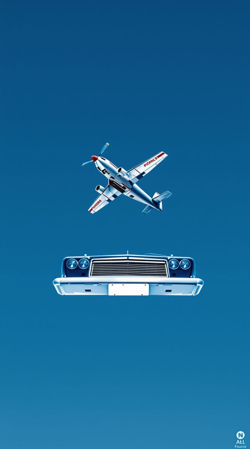 Vintage Airplane in Flight