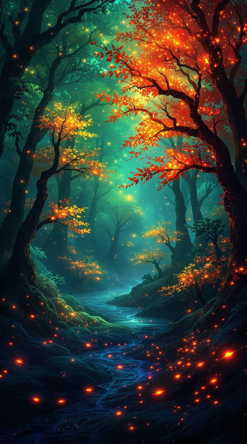 Mystical Fiery Forest