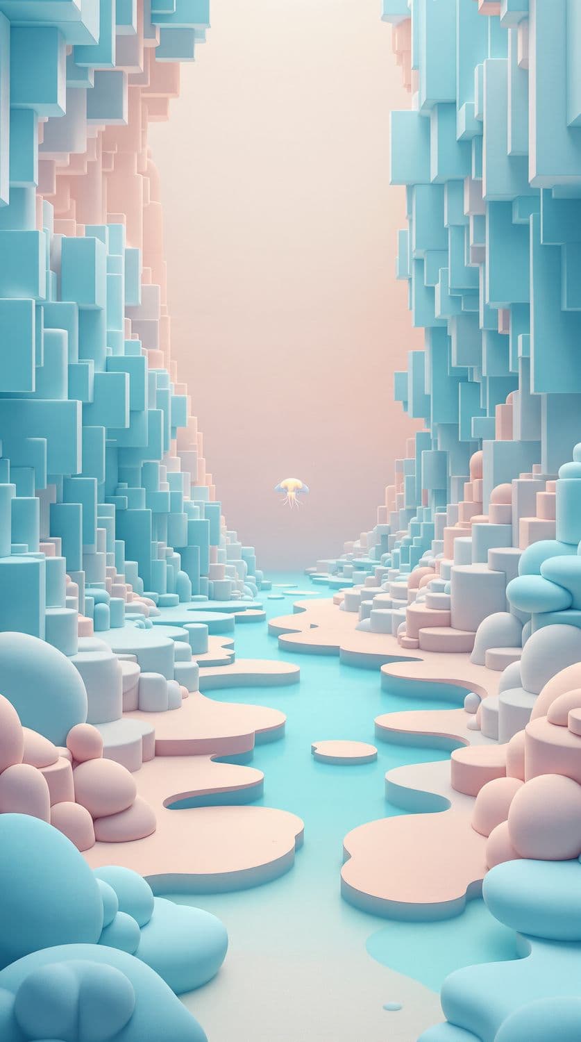 Surreal Underwater World with Glowing Jellyfish