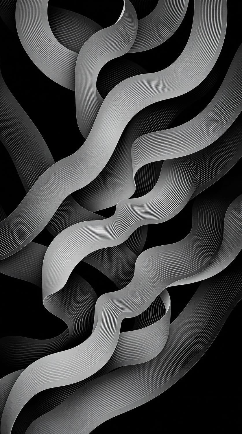 Grayscale Ribbon Cascade