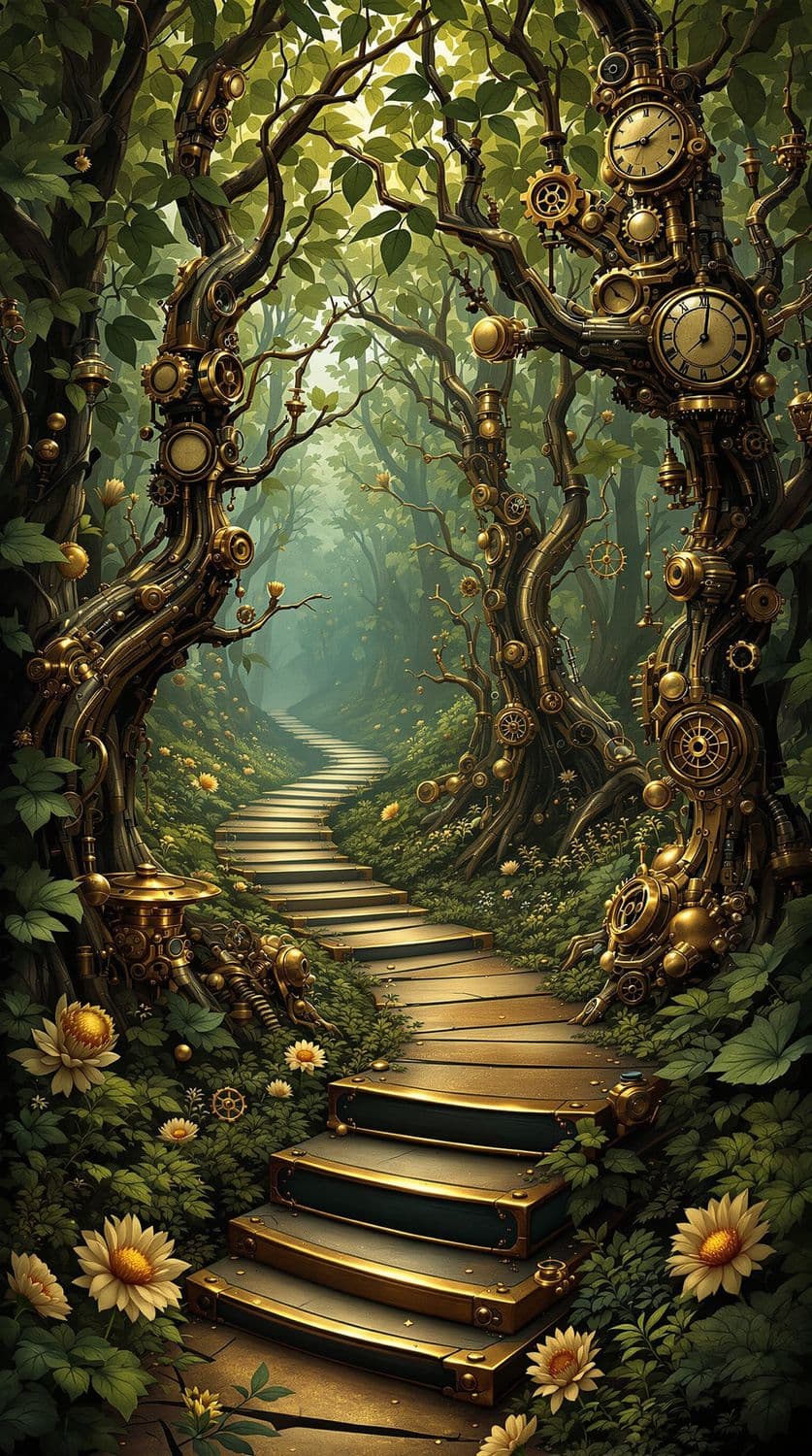 Whimsical Steampunk Forest