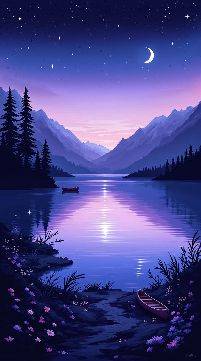 Twilight Mountain Lake