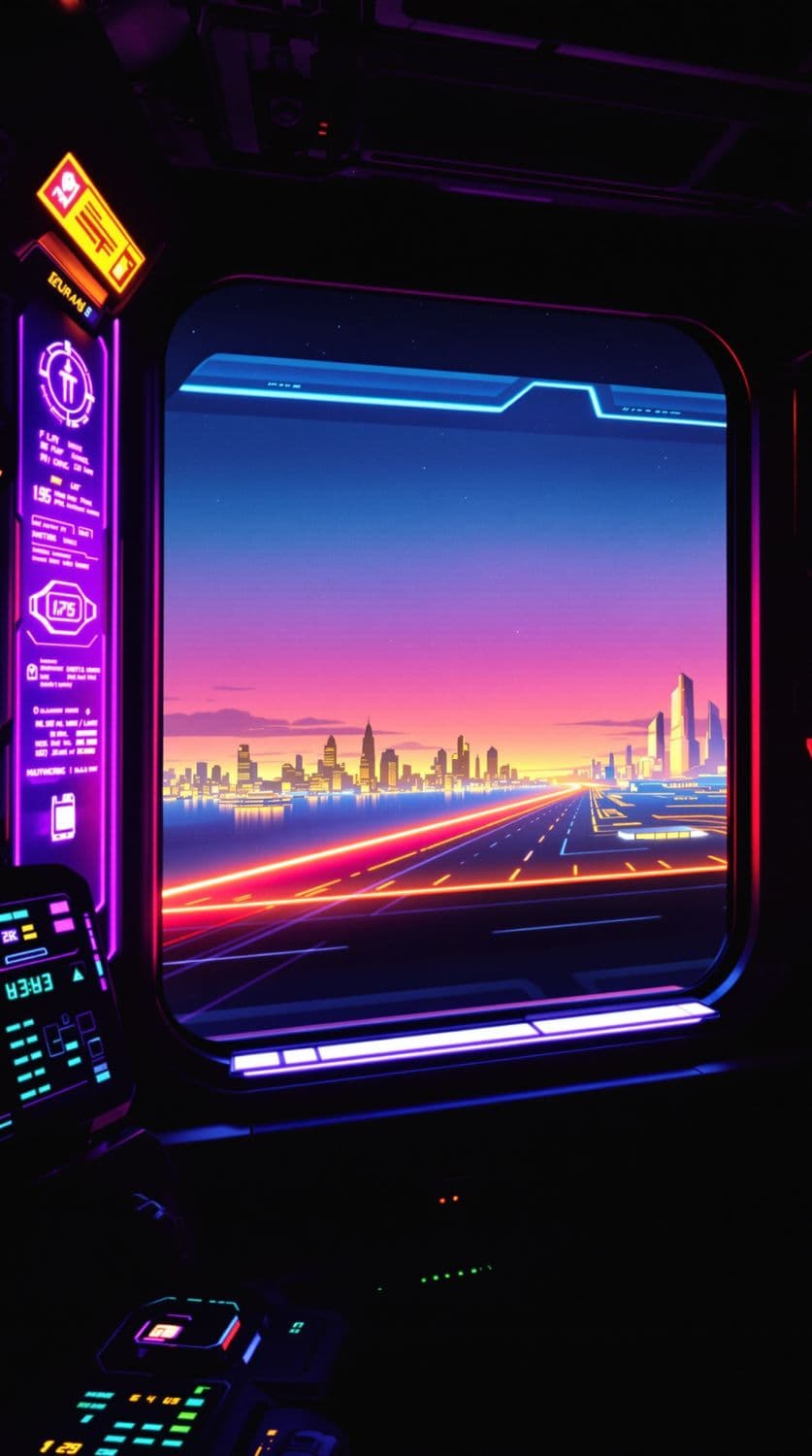 Retro-Futuristic Train Cabin