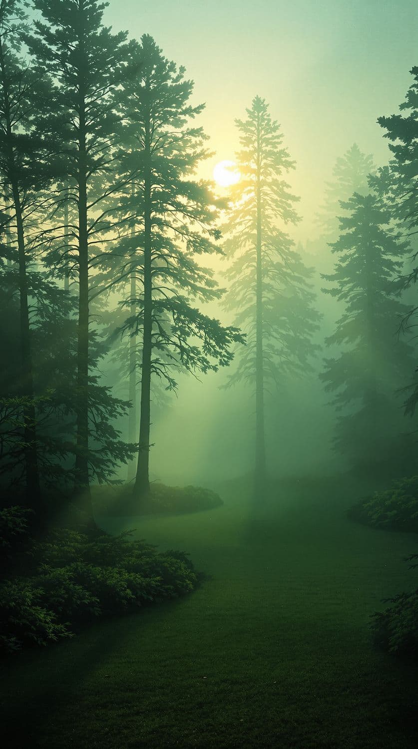 Misty Morning in the Oak Forest